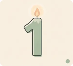 הספרה 1 עם נר