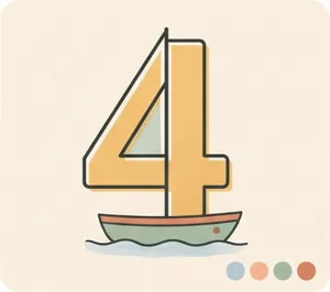 הספרה 4 עם סירת מפרש